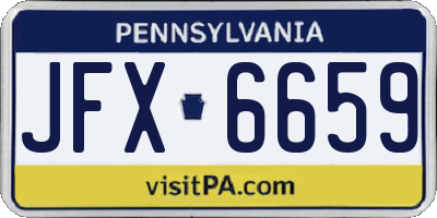 PA license plate JFX6659