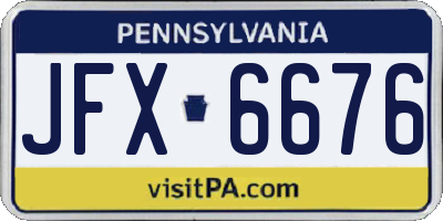 PA license plate JFX6676