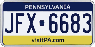 PA license plate JFX6683