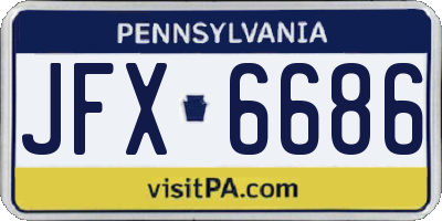 PA license plate JFX6686
