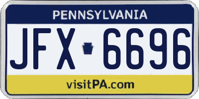 PA license plate JFX6696