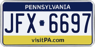 PA license plate JFX6697