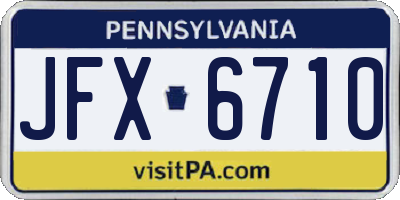 PA license plate JFX6710