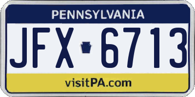 PA license plate JFX6713