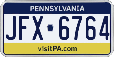PA license plate JFX6764