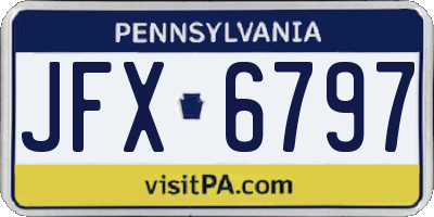PA license plate JFX6797