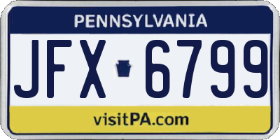 PA license plate JFX6799
