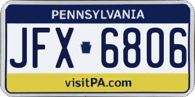 PA license plate JFX6806