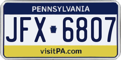 PA license plate JFX6807