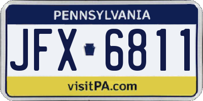 PA license plate JFX6811