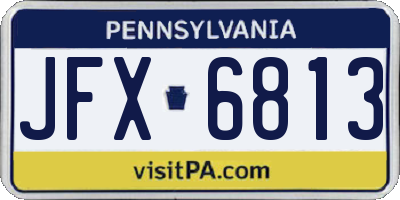 PA license plate JFX6813
