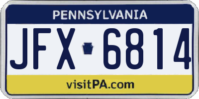 PA license plate JFX6814
