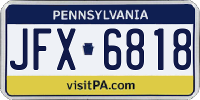 PA license plate JFX6818