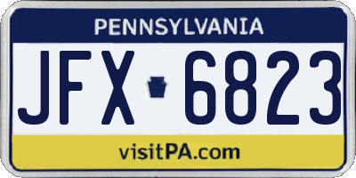 PA license plate JFX6823