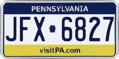PA license plate JFX6827