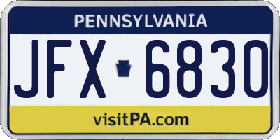 PA license plate JFX6830