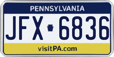PA license plate JFX6836