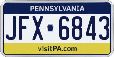 PA license plate JFX6843