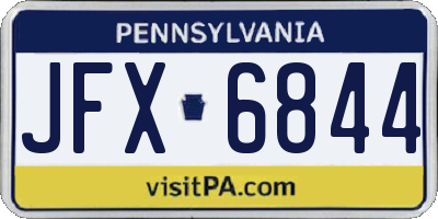 PA license plate JFX6844