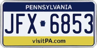 PA license plate JFX6853