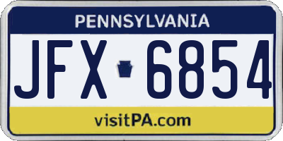 PA license plate JFX6854