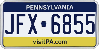 PA license plate JFX6855