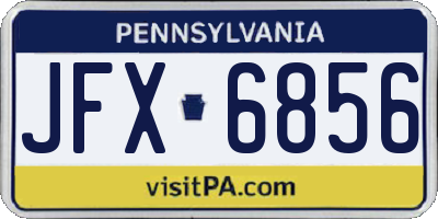 PA license plate JFX6856