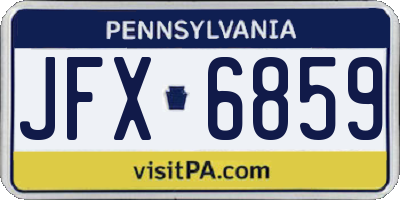 PA license plate JFX6859
