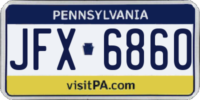 PA license plate JFX6860
