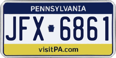 PA license plate JFX6861