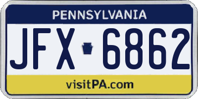 PA license plate JFX6862