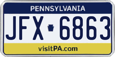 PA license plate JFX6863