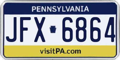 PA license plate JFX6864