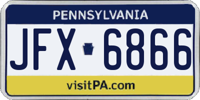 PA license plate JFX6866