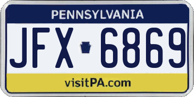 PA license plate JFX6869