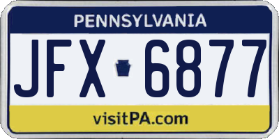 PA license plate JFX6877