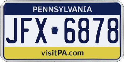 PA license plate JFX6878