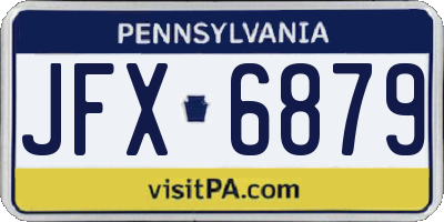 PA license plate JFX6879