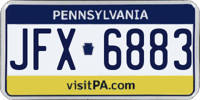PA license plate JFX6883