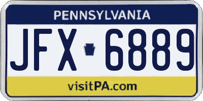 PA license plate JFX6889