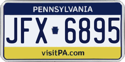PA license plate JFX6895