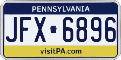 PA license plate JFX6896