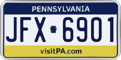 PA license plate JFX6901