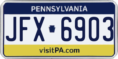 PA license plate JFX6903