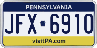 PA license plate JFX6910