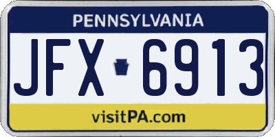 PA license plate JFX6913