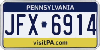 PA license plate JFX6914