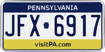 PA license plate JFX6917