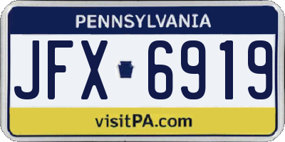 PA license plate JFX6919