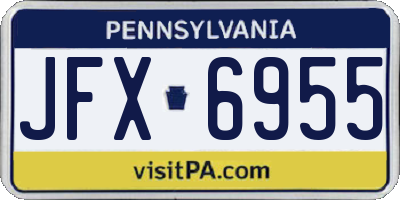 PA license plate JFX6955